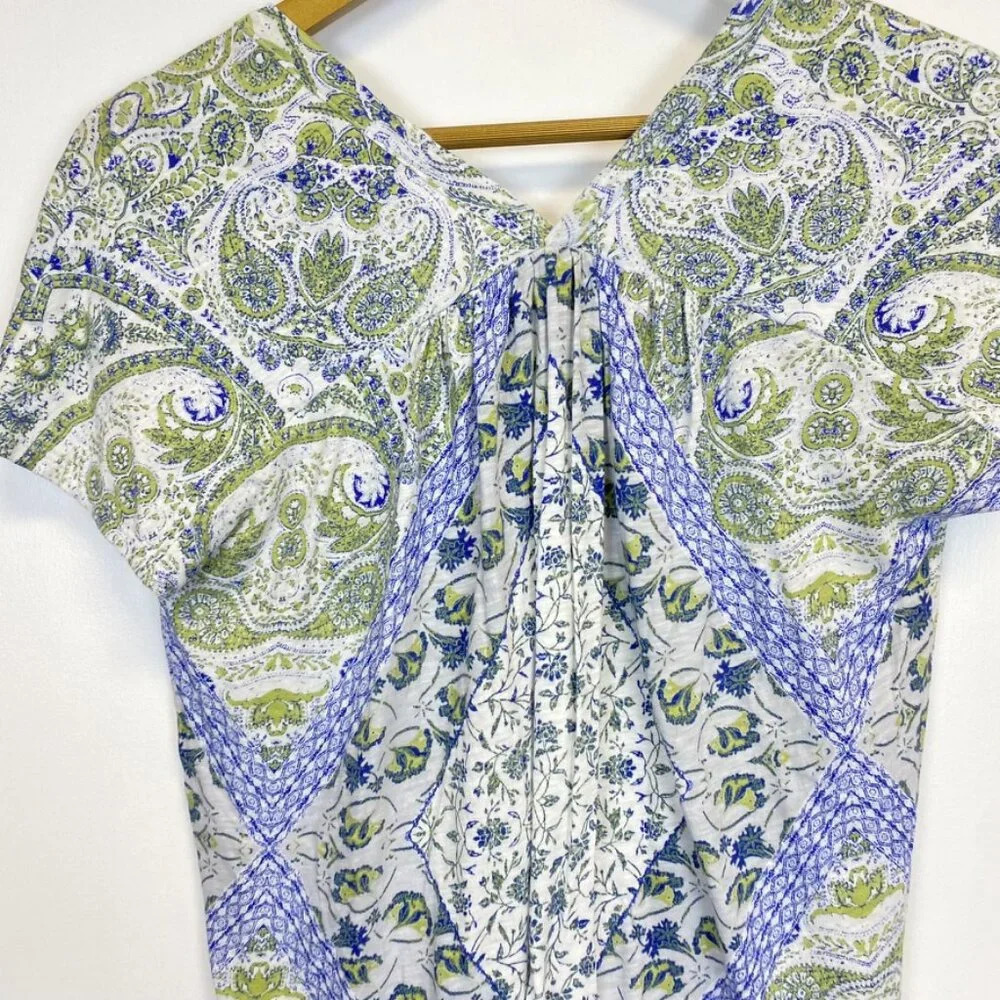 Lucky Brand Blue and Green Floral Button Down Top - Picture 7 of 8